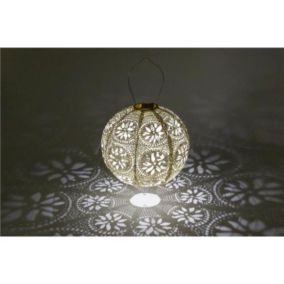 Home Garden 31598 Soji Stella Boho Globe 12-in. Tyvek Solar Lantern - Picture 3 of 8